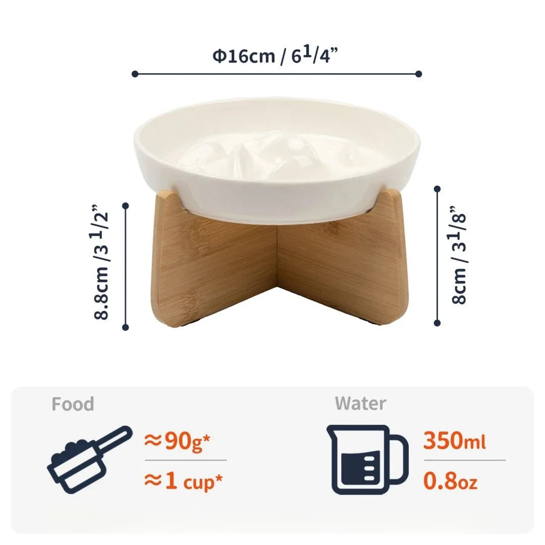 Ceramic Bamboo Frame Anti-Choking Bowl