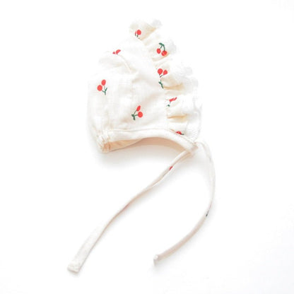Cherry Printed Dog Cat Dress With Hat