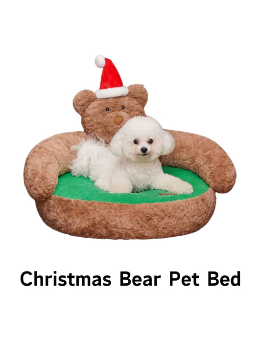 Christmas Bear Pet Bed: Cozy Holiday Comfort