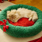 Christmas Cat/Dog Nest Plush Teddy Bed