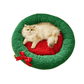 Christmas Cat/Dog Nest Plush Teddy Bed