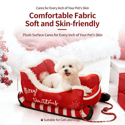Christmas Sleigh Pet Bed — A Cozy Holiday Nest for Pets