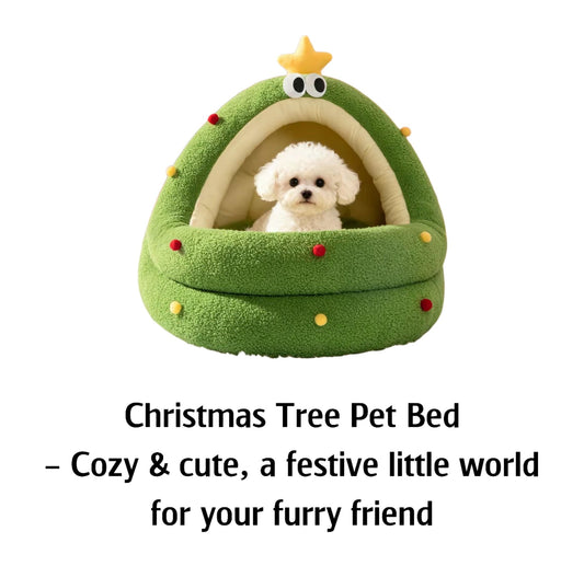 Christmas Tree Pet Bed – Cozy & cute, a festive little world for your furry friend!