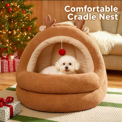 Christmas Tree Pet Bed – Cozy & cute, a festive little world for your furry friend!