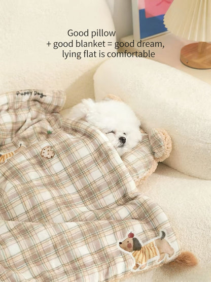 Cloud-Like Pet Blanket Pillow Combo
