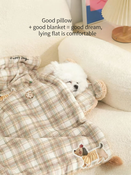 Cloud-Like Pet Blanket Pillow Combo