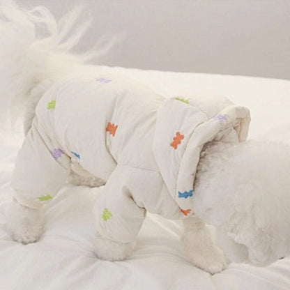 Bear Pattern Jumpsuit Jacket