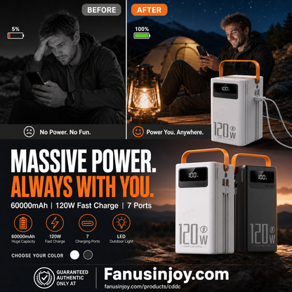 ⏳️¡Tiempo limitado 50% de descuento! 🔋 ¡Nunca más te preocupes por problemas de escasez de energía! ⛺Batería externa portátil de carga rápida para exteriores con luz LED
