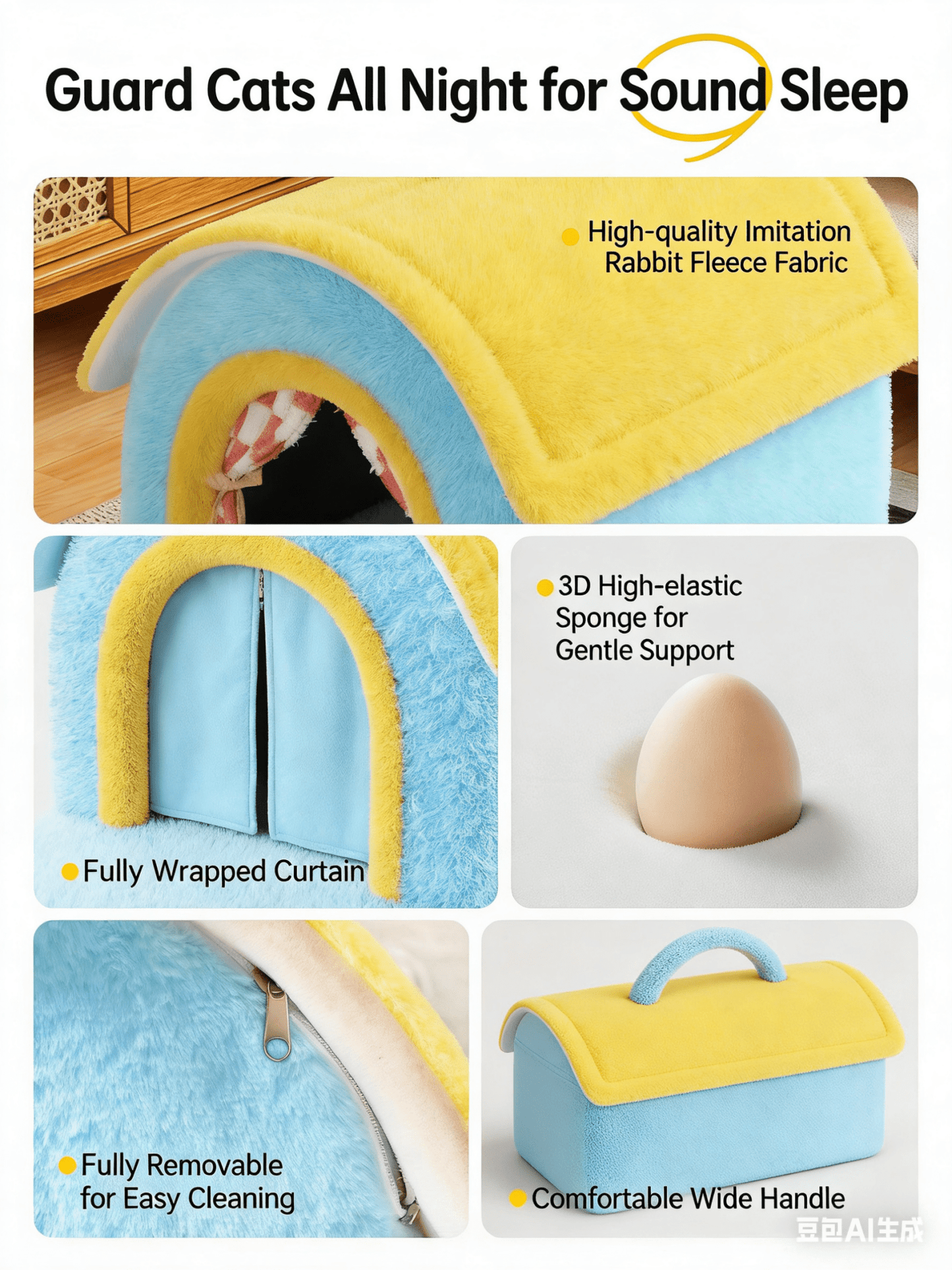 Cozy House Cat Bed