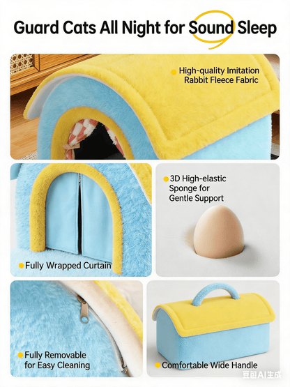 Cozy House Cat Bed