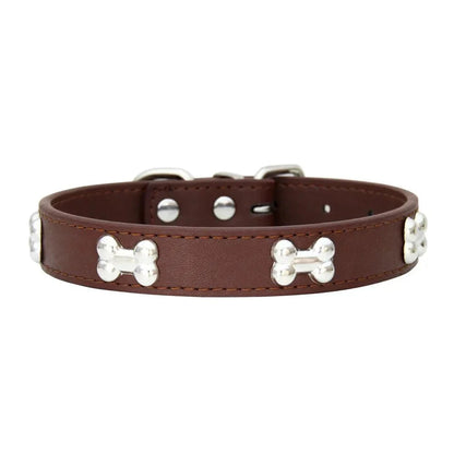Cute Bone Shaped Leather Collar