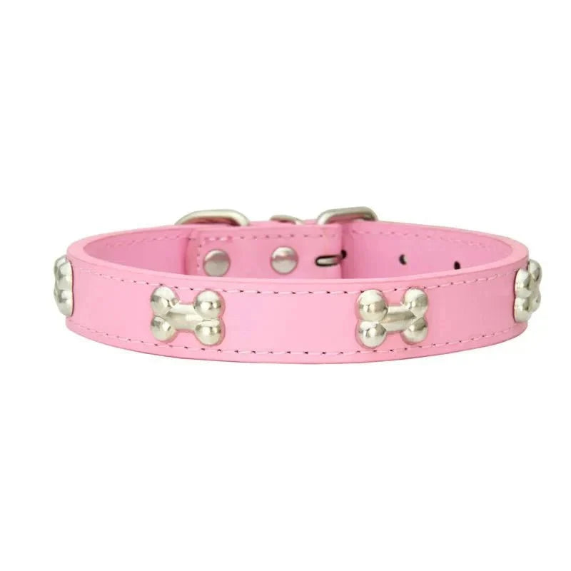 Cute Bone Shaped Leather Collar