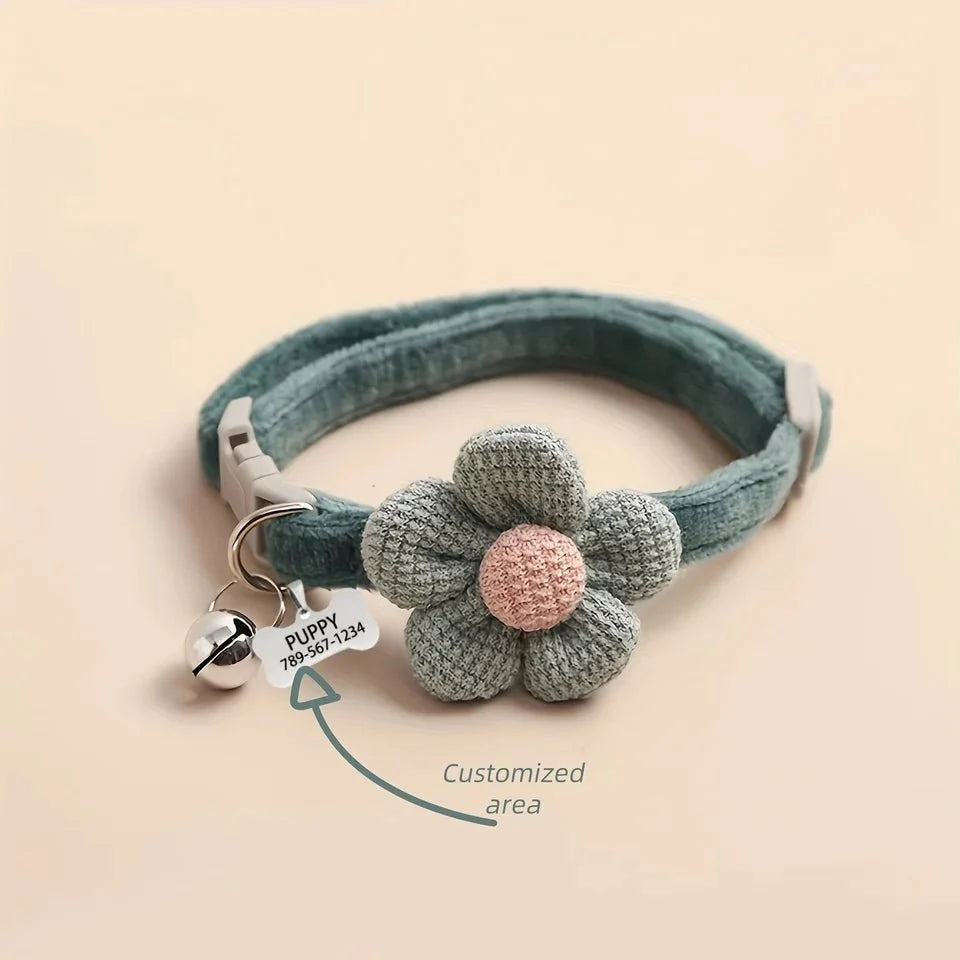 Cute floral dog necklace