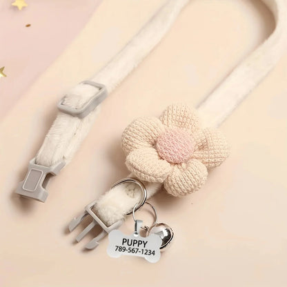 Cute floral dog necklace