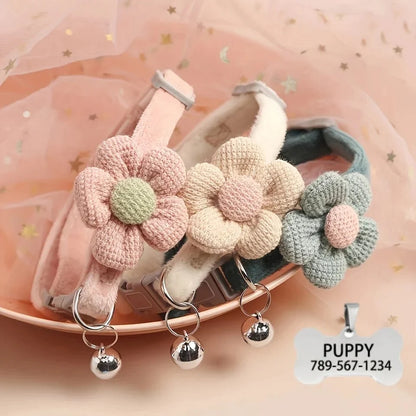 Cute floral dog necklace