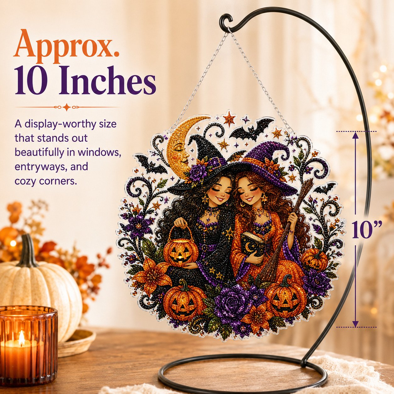 ⏰49% Off For Limited Time⏰Halloween Witch Diamond Art Suncatcher Gift Kit