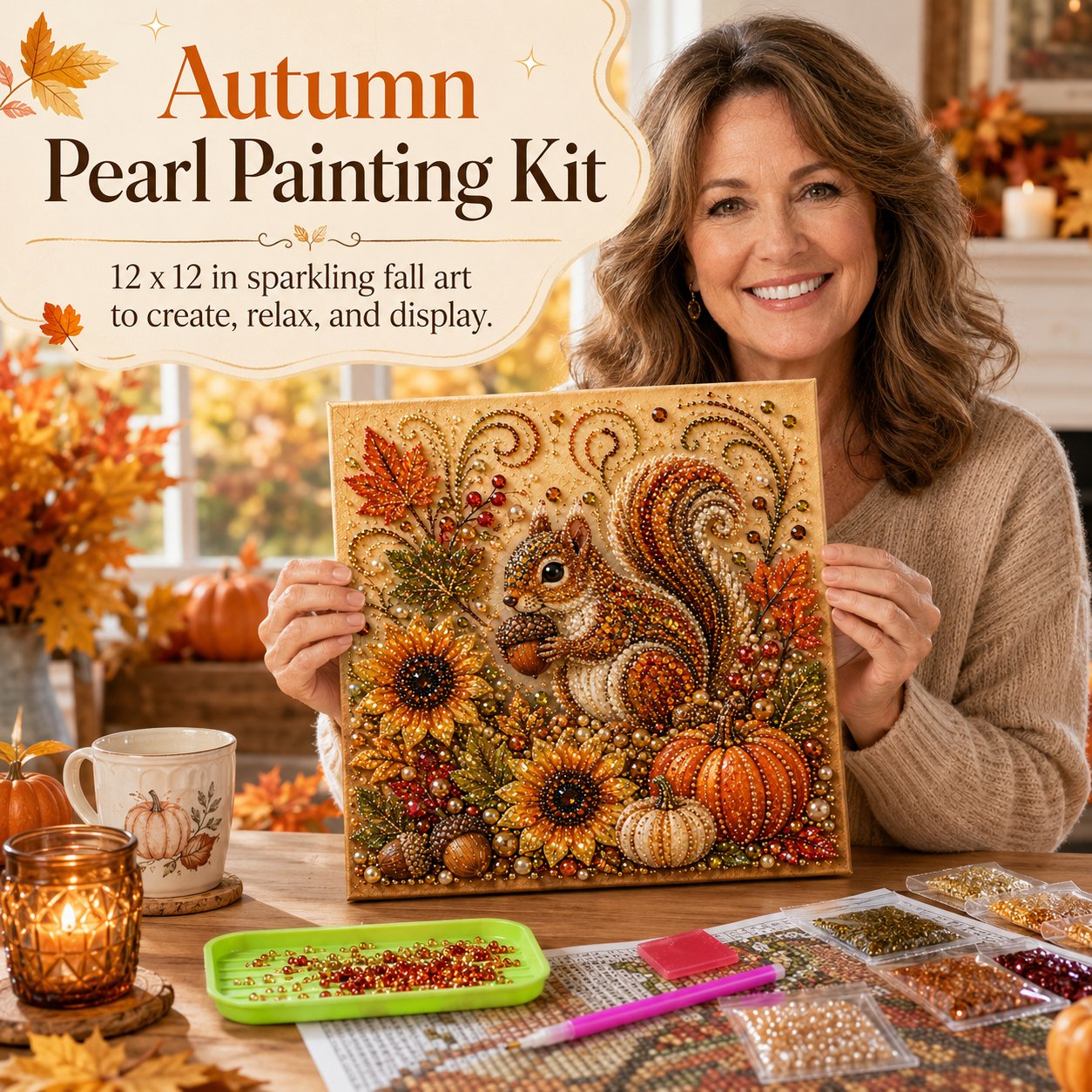 Autumn Pearl Painting Kit DIY Fall Home Art Craft