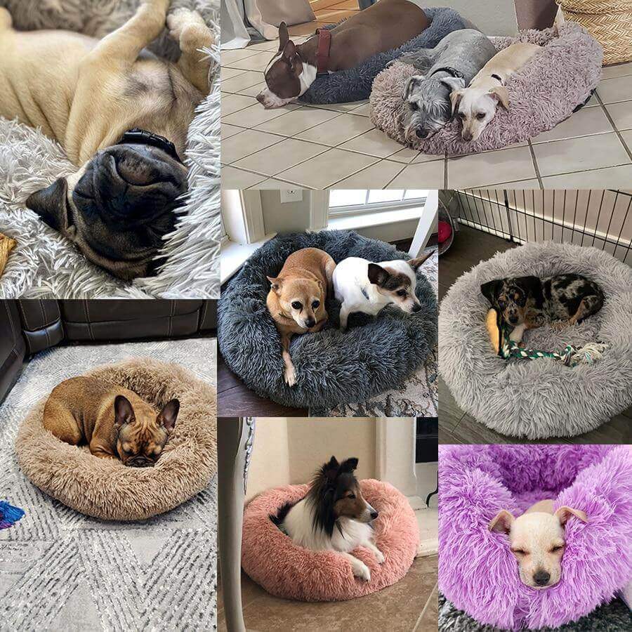 Soft Cozy Calming Anti Anxiety Sleeping Bed For Dogs And Cats