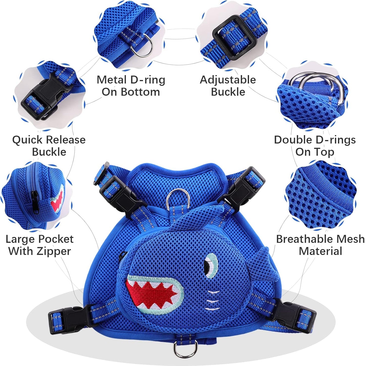 Dog Backpack Harness No-Pull with D-Ring outdoor hiking