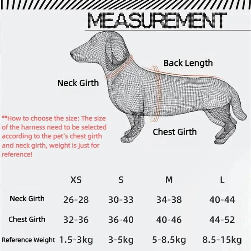 Dog Harness Leash Set Reflective Adjustable