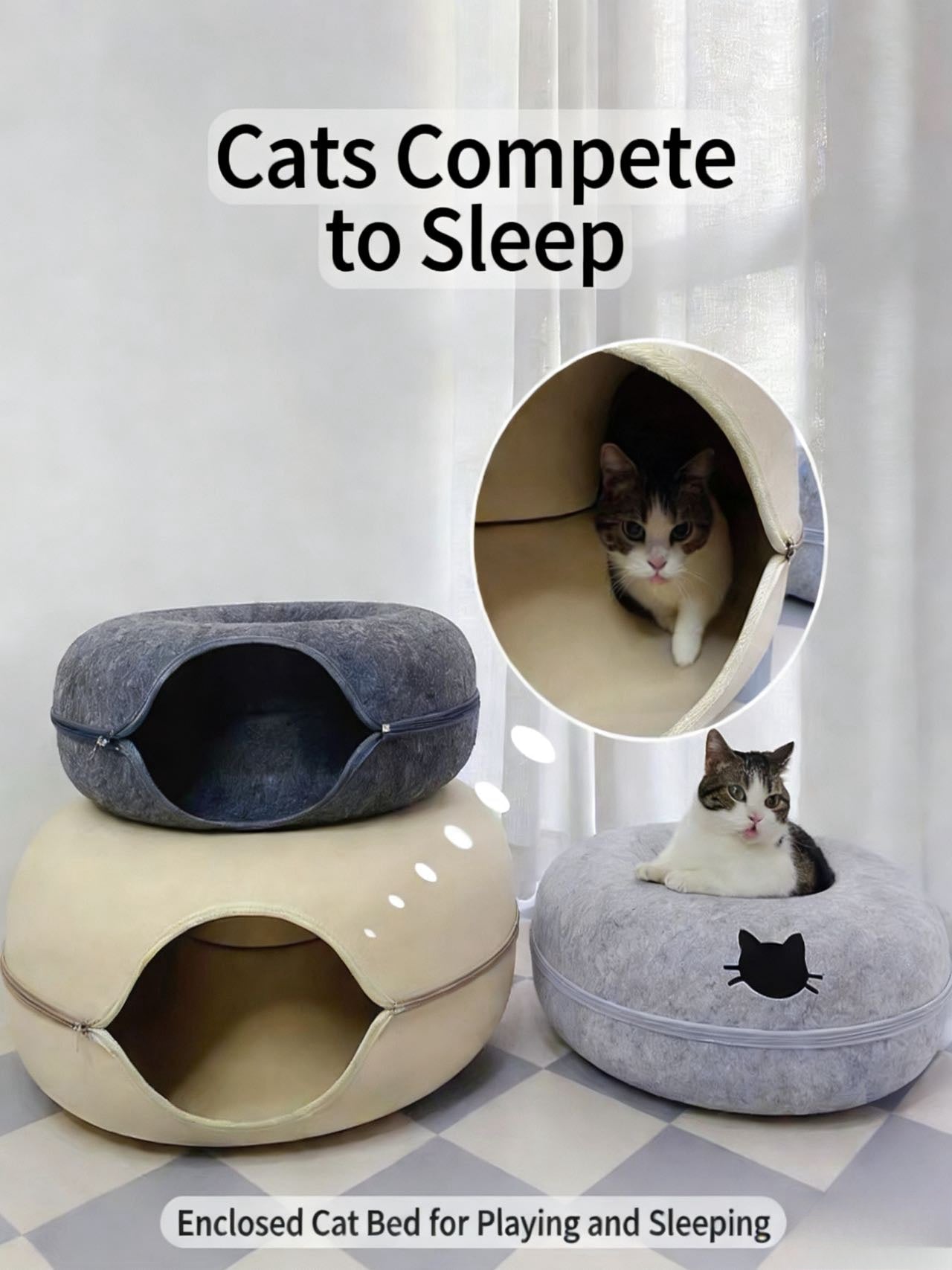 Donut Tunnel Cat Bed