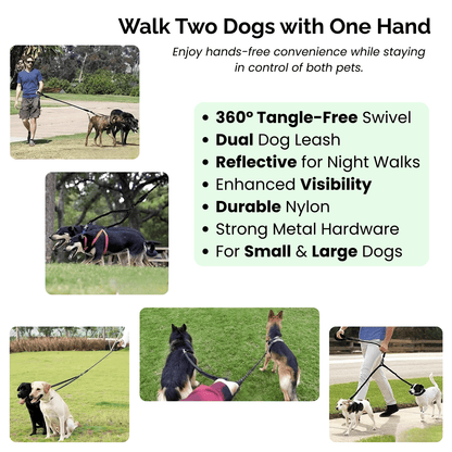 Double Dog Leash - Shock Absorbing