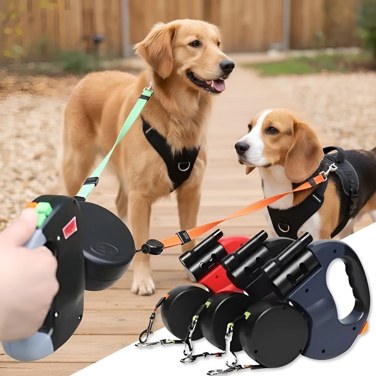 TrailGuard Retractable Dog Leash Safe Walking Lead For Outdoor Use