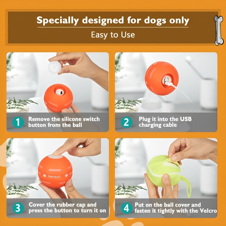 DuraSpin™ Self-Rolling Interactive Dog Ball