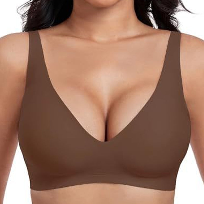🏆 Last Day Special Price! 💐Jelly Wireless Womens Comfortable Wireless Bras Push Up Bralettes Seamless Tshirts Bras Deep V Everyday Bras