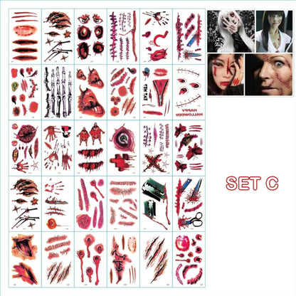 Halloween Prank Temporary Makeup Tattoo😈Realistic and Easy to Remove