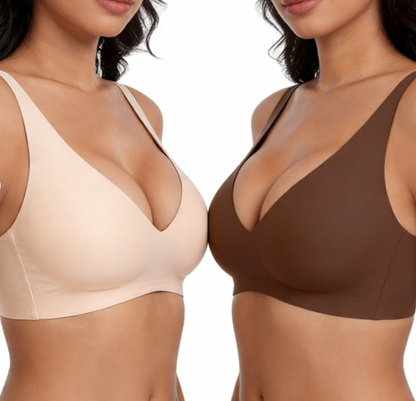 🎉Final 12 Hours🌸💕Jelly Wireless Womens Comfortable Wireless Bras Push Up Bralettes Seamless Tshirts Bras Deep V Everyday Bras