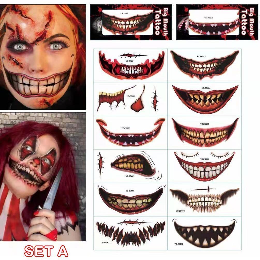 Halloween Prank Temporary Makeup Tattoo😈Realistic and Easy to Remove