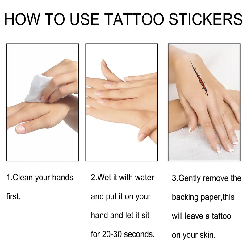 Halloween Prank Temporary Makeup Tattoo😈Realistic and Easy to Remove