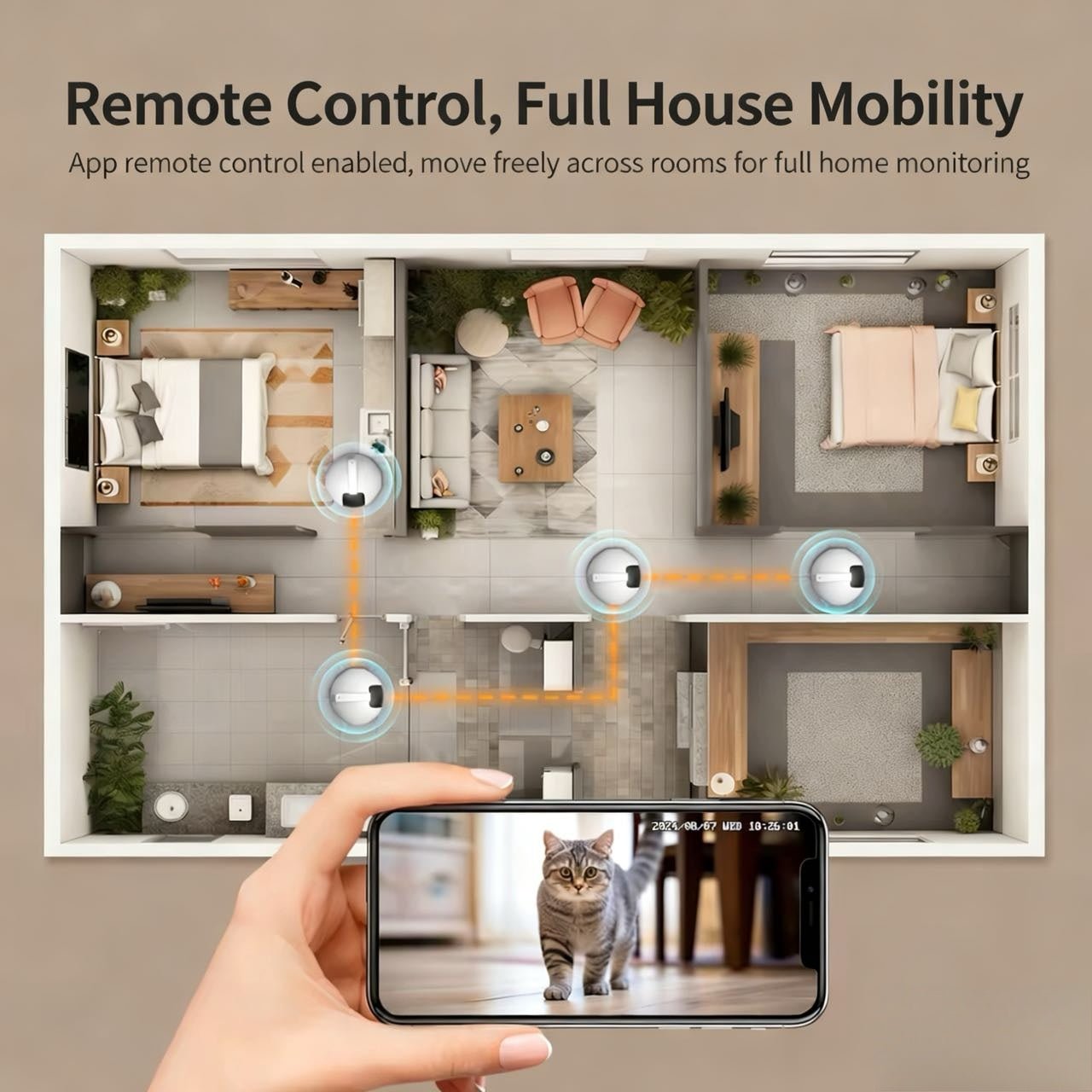 Goldenhour Indoor Pet Monitor - Your Watchful Eyes & Playful Pal, Anytime, Anywhere!