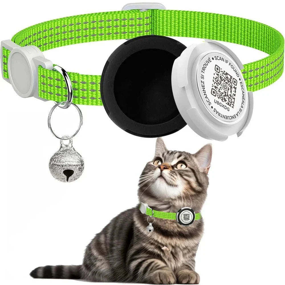 GPS Cat Collar with Airtag Holder &amp; Reflection