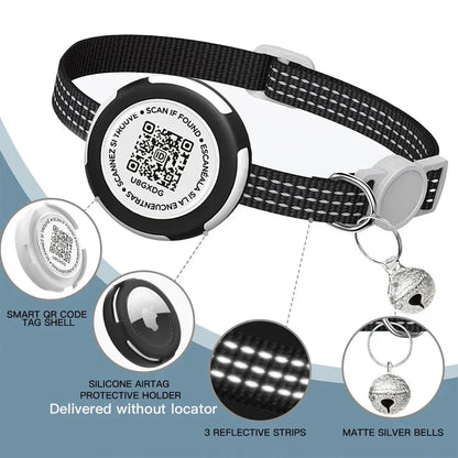 GPS Cat Collar with Airtag Holder &amp; Reflection