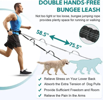 Hands-free Dog Leash with Storage Pouch