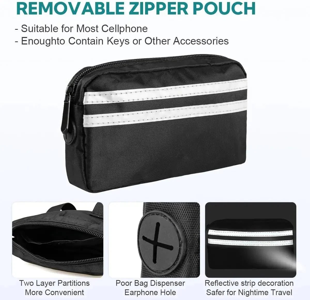 Hands-free Dog Leash with Storage Pouch