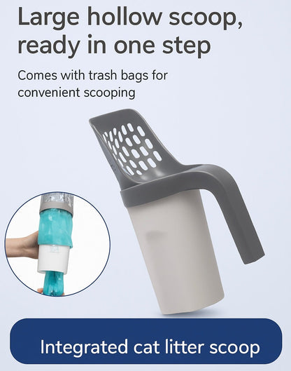 Integrated Cat Litter Scoop: Scoop, Bag & Seal – All in One Step.