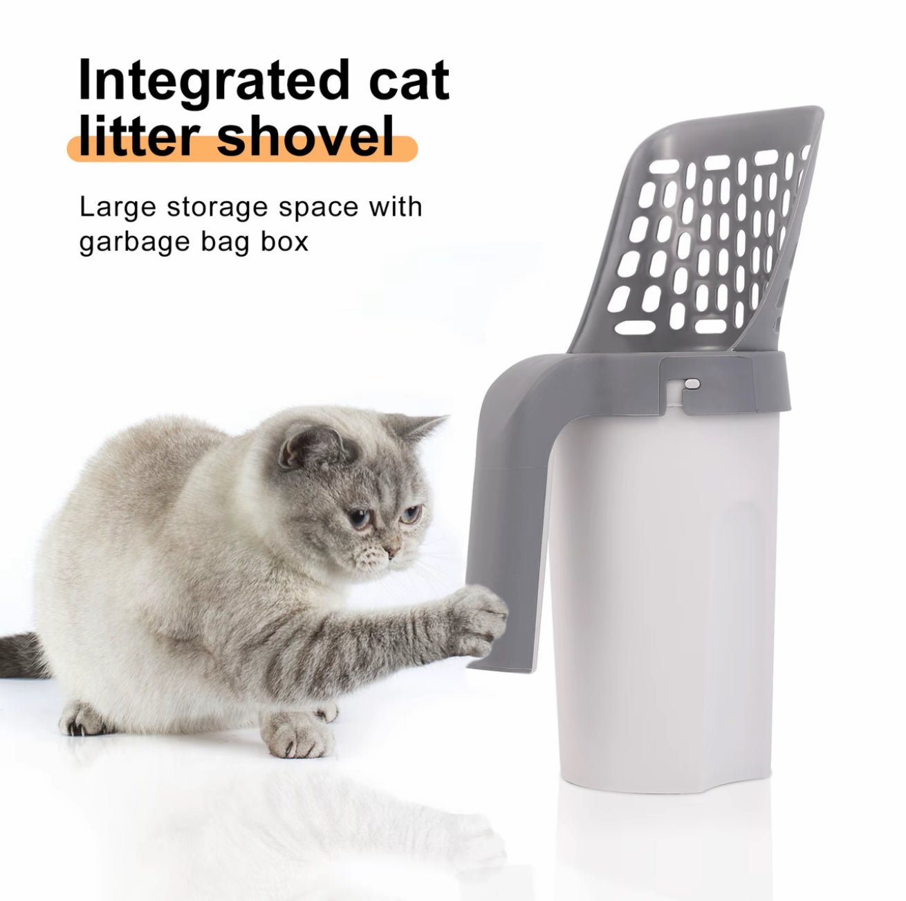 Integrated Cat Litter Scoop: Scoop, Bag & Seal – All in One Step.