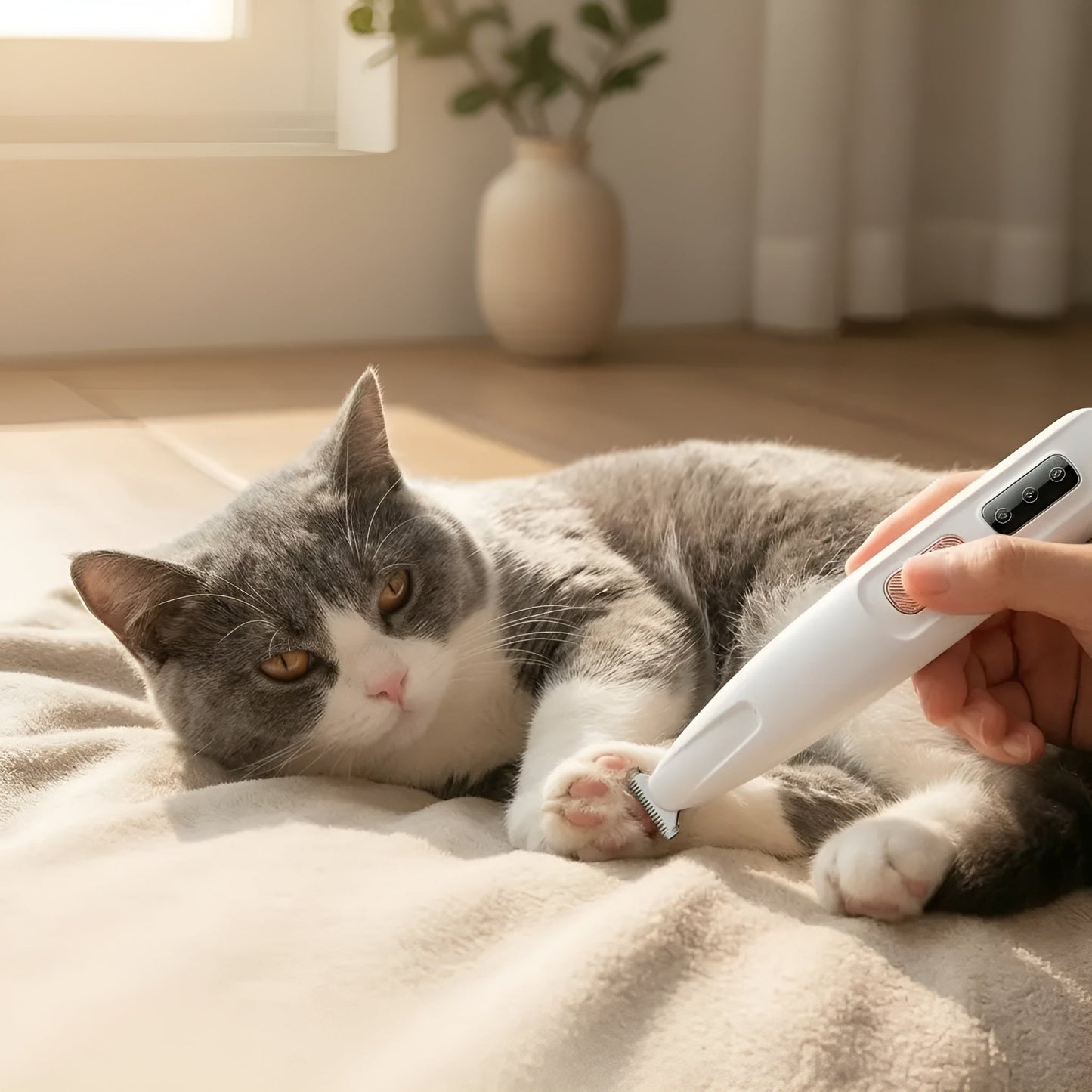 PawGlow Illuminated Pet Paw Hair Trimmer For Precise Grooming