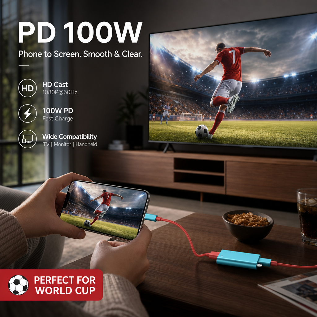 🔌JETZT 50% RABATT! ✨USB‑C auf HDMI Adapterkabel für Switch, PD 100W Schnellladeanschluss, Plug‑and‑Play Videokonvertierungskabel für Gaming & Bildschirmprojektion