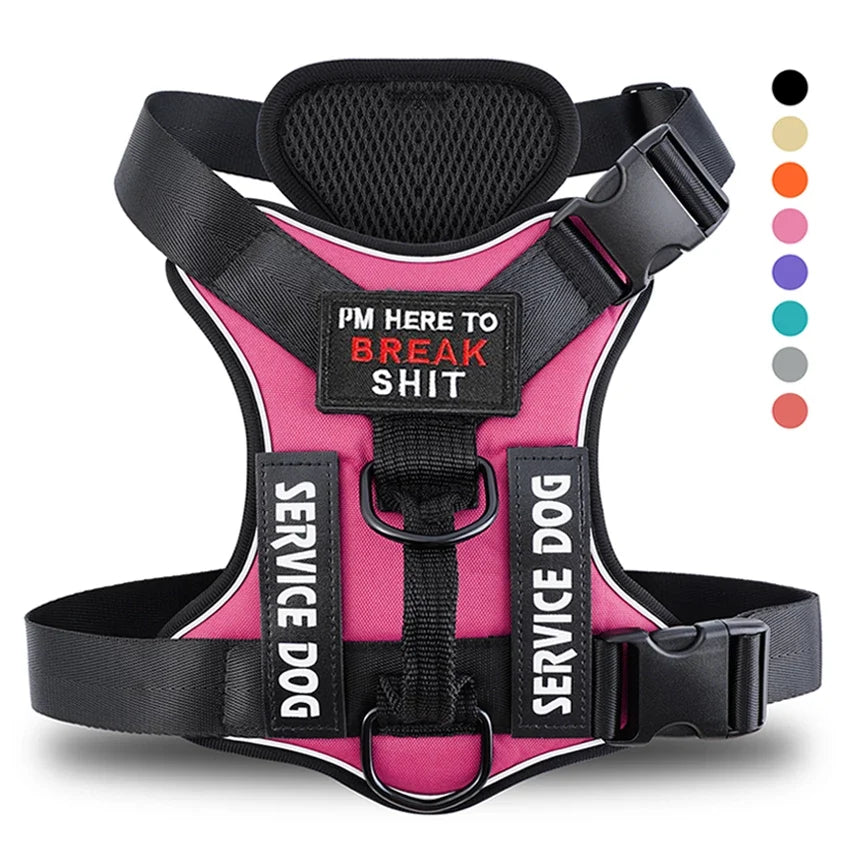 No Pull Reflective Tactical Vest Style Dog Harness For Outdoor Training Walking