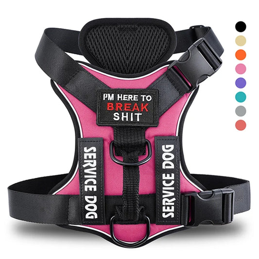 No Pull Reflective Tactical Vest Style Dog Harness For Outdoor Training Walking