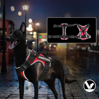 No Pull Reflective Tactical Vest Style Dog Harness For Outdoor Training Walking