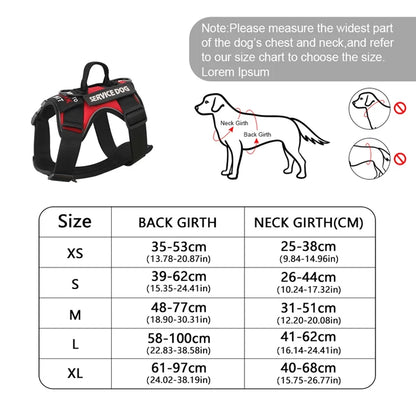 No Pull Reflective Tactical Vest Style Dog Harness For Outdoor Training Walking