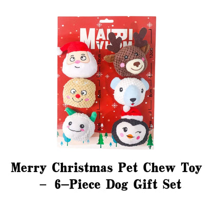 Merry Christmas Pet Chew Toy – 6-Piece Dog Gift Set