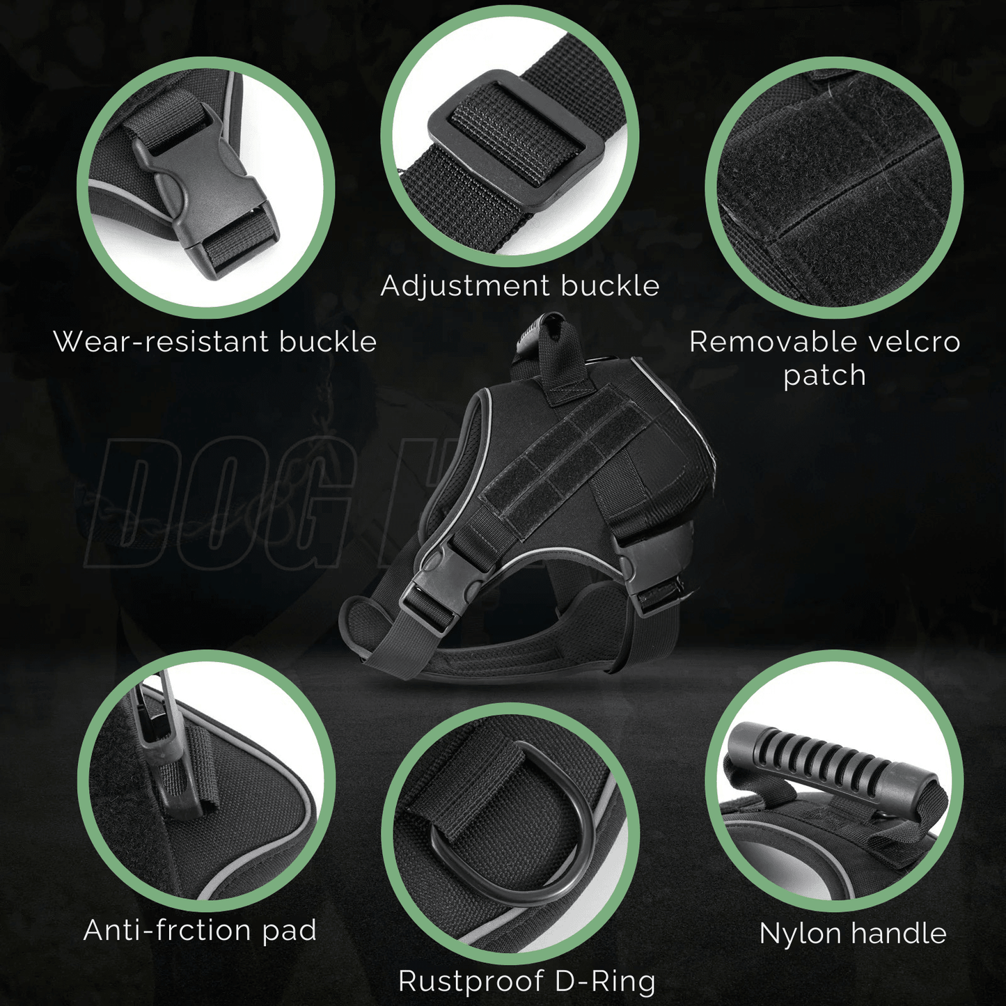 Military Training Harness for Large Dog Breeds