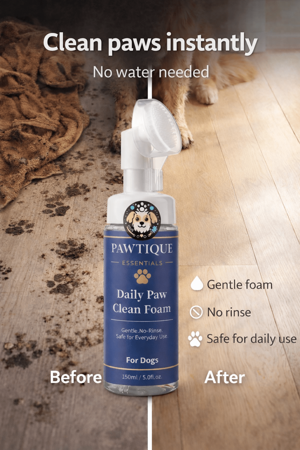 Pawtique Daily Paw Foam Cleaner