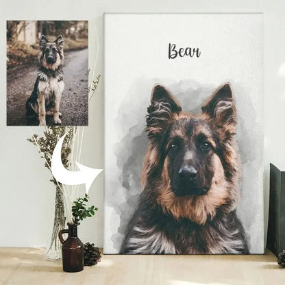 Personalized Pet Portrait Canvas - Custom Pet Art Print for Christmas & Home Décor 🎨🐾